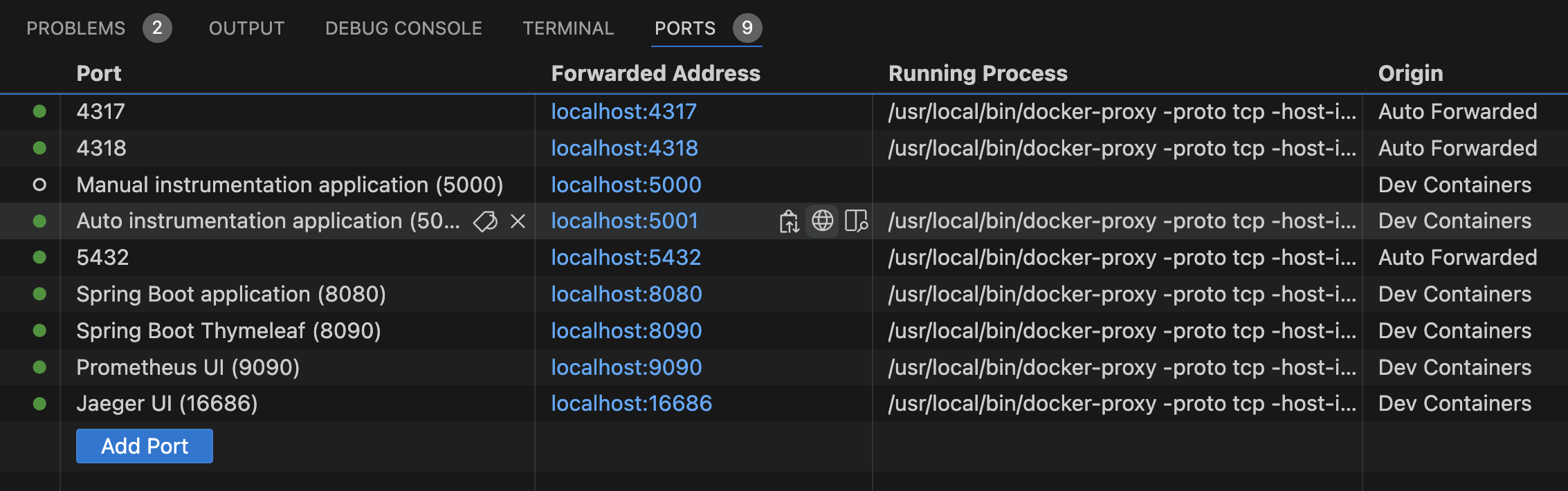 Ports in VS Code